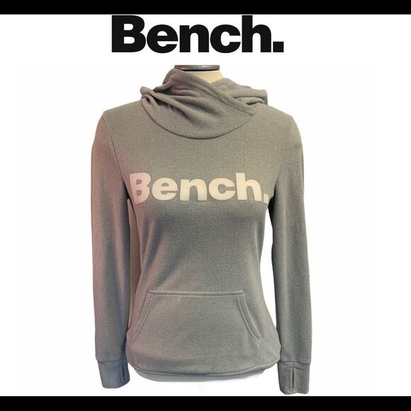 Nwot bench light gray fleece pullover hoodie Sz S - Picture 5 of 5